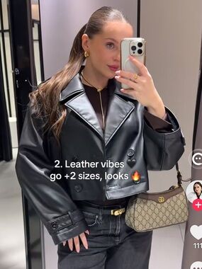 Zara Black faux Leather Jacket